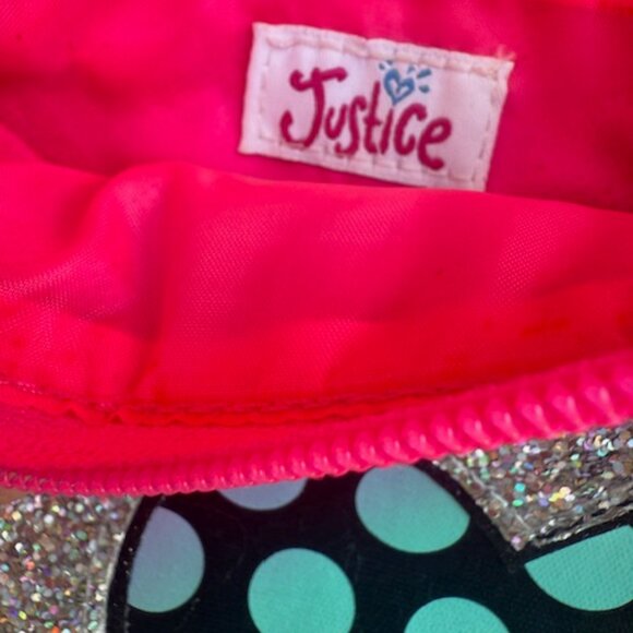 Justice Initial C Crossbody Purse Bag Polka Dots - Picture 3 of 6